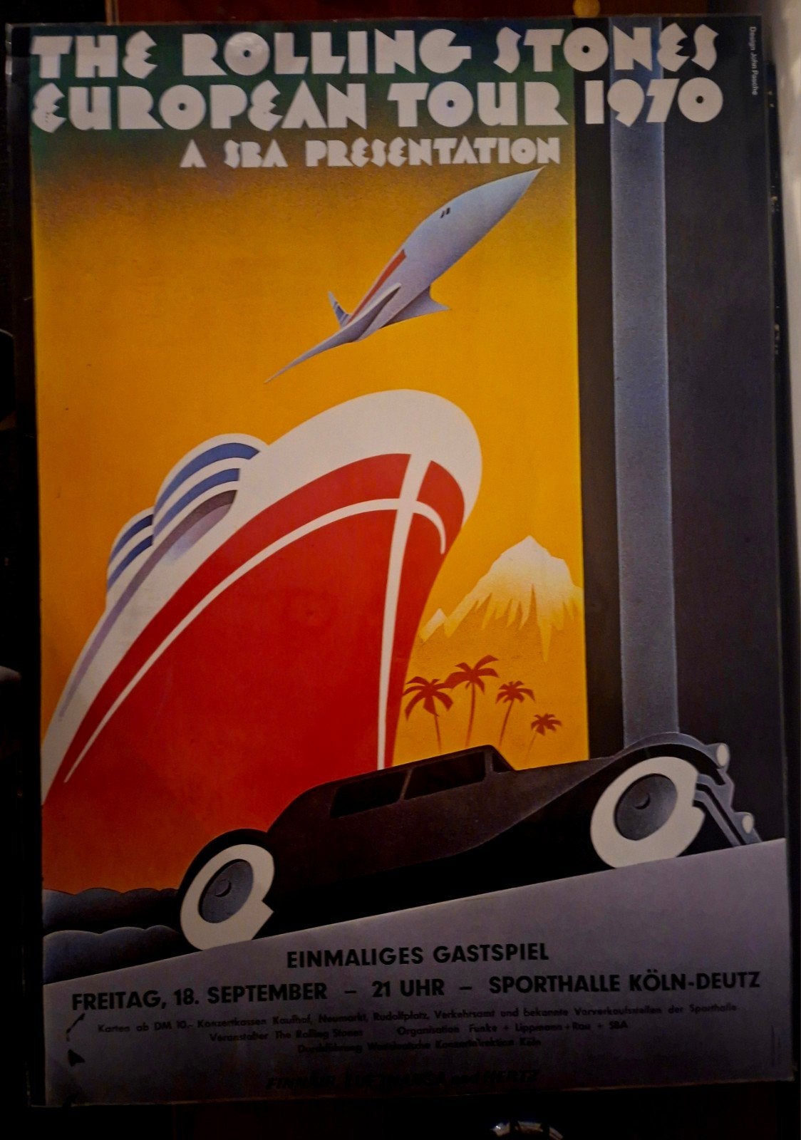 The Rolling Stones European Tour 1970 Poster, Ophalen of Verzenden, Gebruikt, Muziek