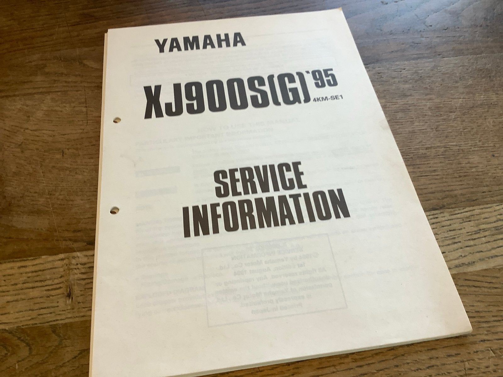 Yamaha XJ900S(G) '95 Service Informatie Handleiding. (39), Verzenden, Yamaha