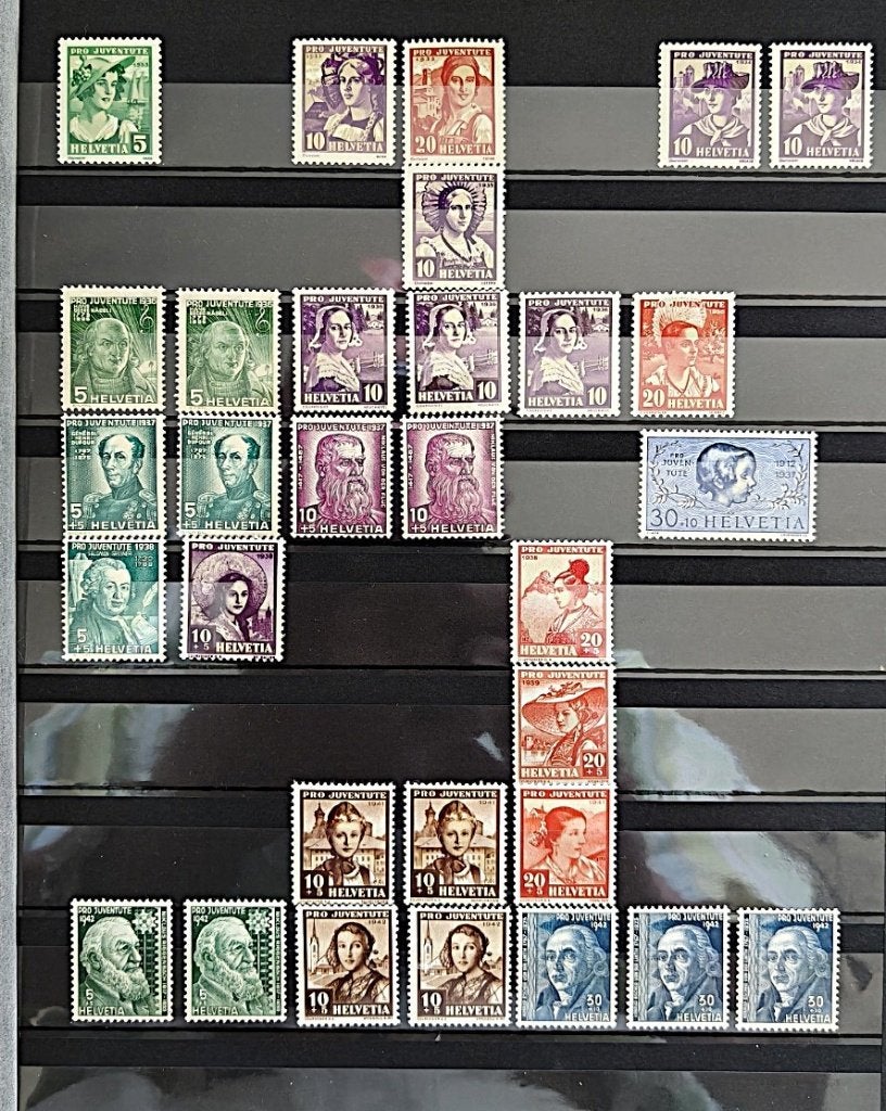 Zwitserland : 1933-1942 Pro Juventute Klederdrachten losse w, Verzenden