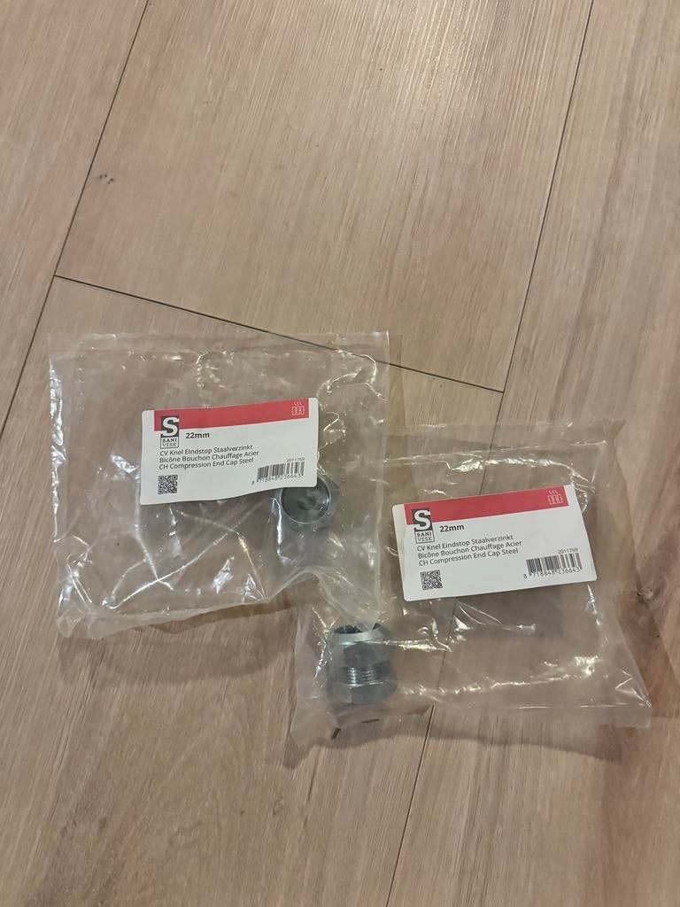 2x CV Eindstop Staalverzinkt 22mm, Ophalen of Verzenden, Nieuw, Minder dan 50 mm, Overige typen
