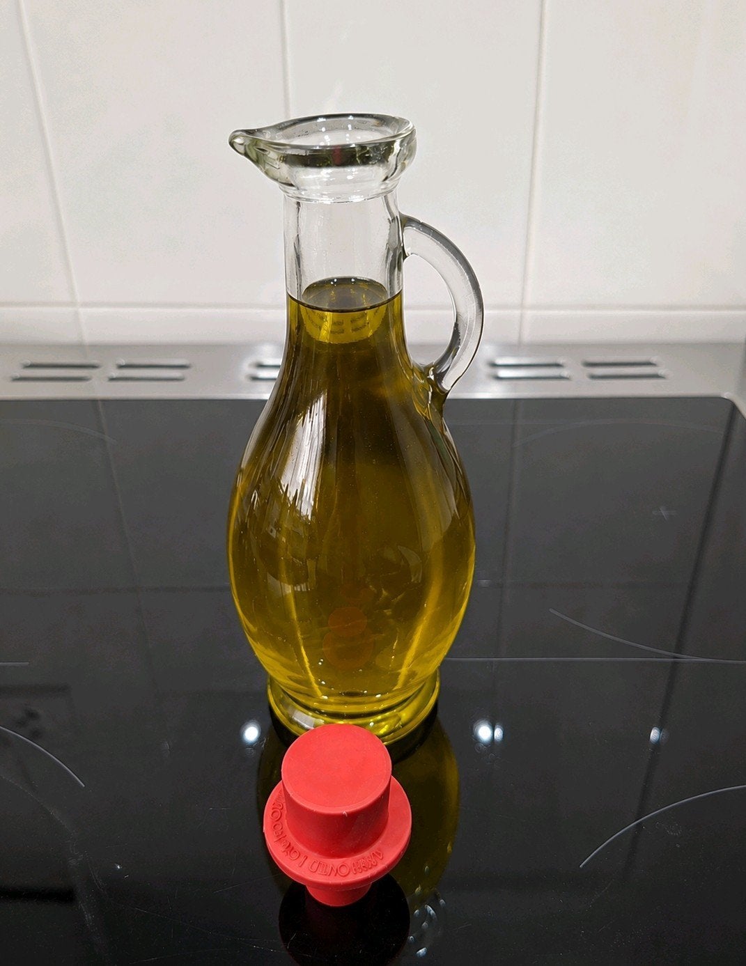 Olijfolie flesje, Ophalen, Gebruikt, Glas