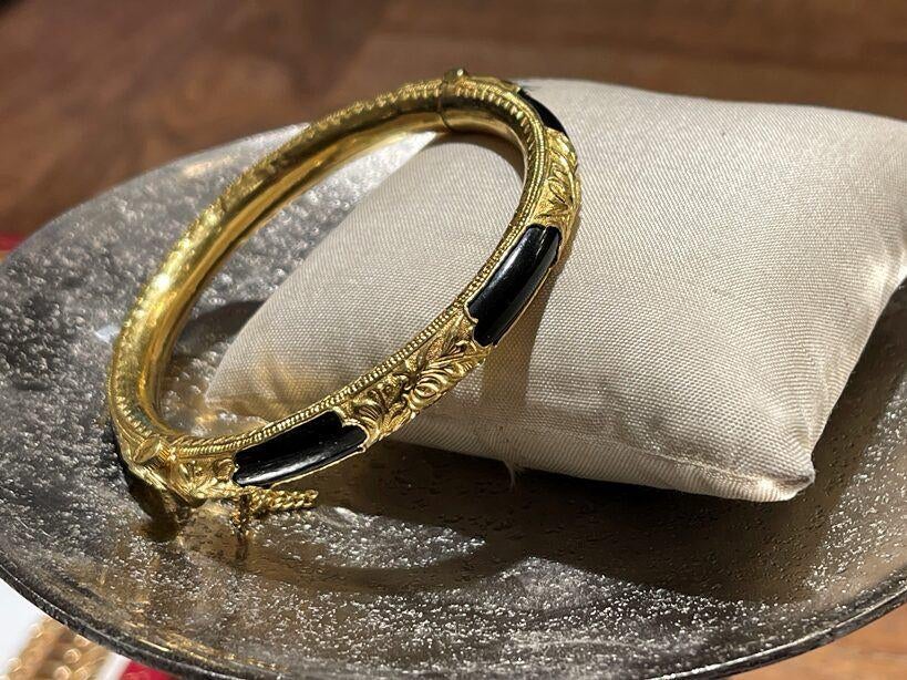 Sierlijke Geelgouden Vintage Slavenarmband 22 KRT, Sieraden, Tassen en Uiterlijk, Armbanden, Ophalen of Verzenden, Zo goed als nieuw