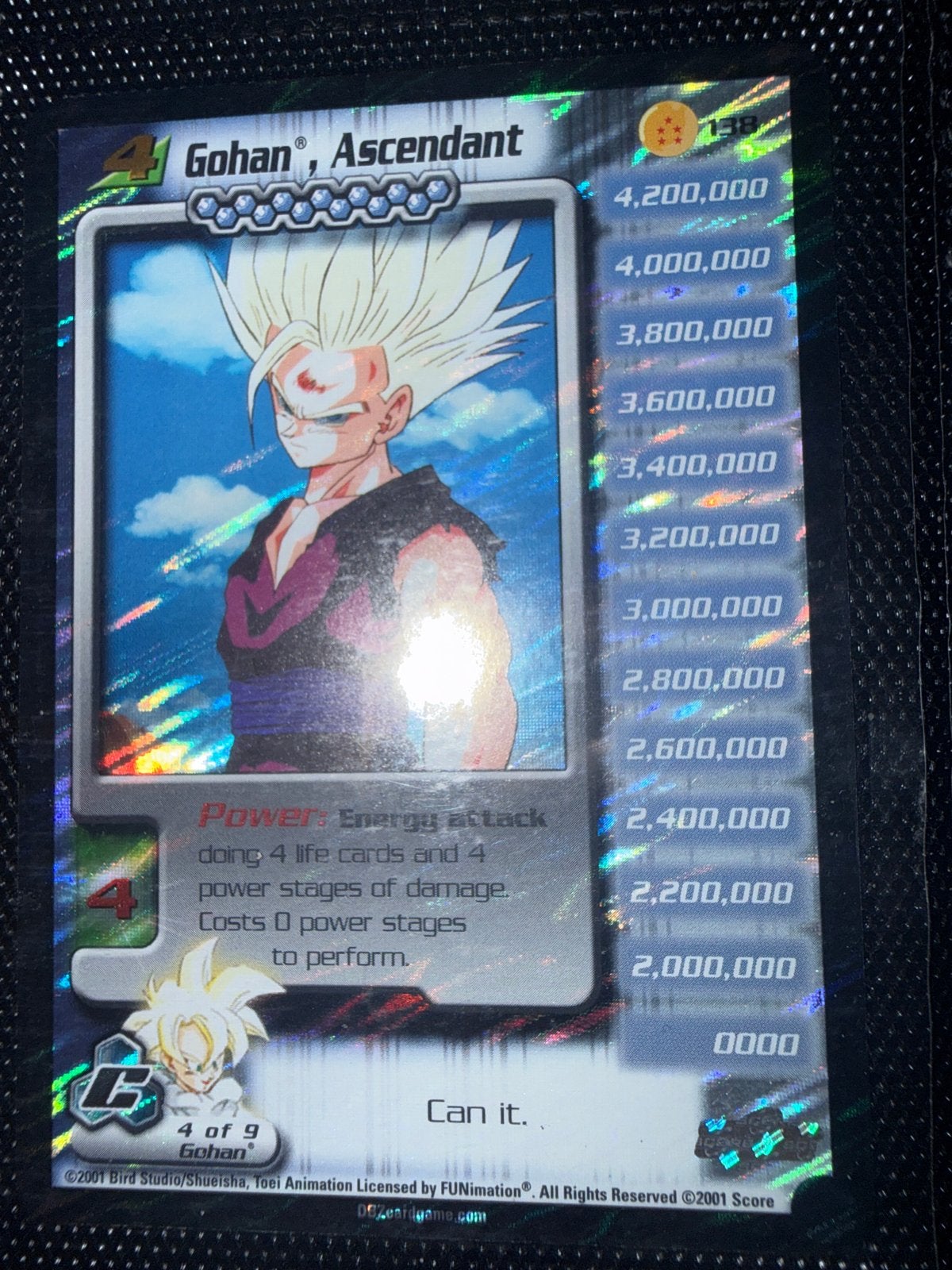 Dragon Ball Z TCG: Gohan, Ascendant (Foil), Ophalen of Verzenden, Gebruikt, Losse kaart, Foil