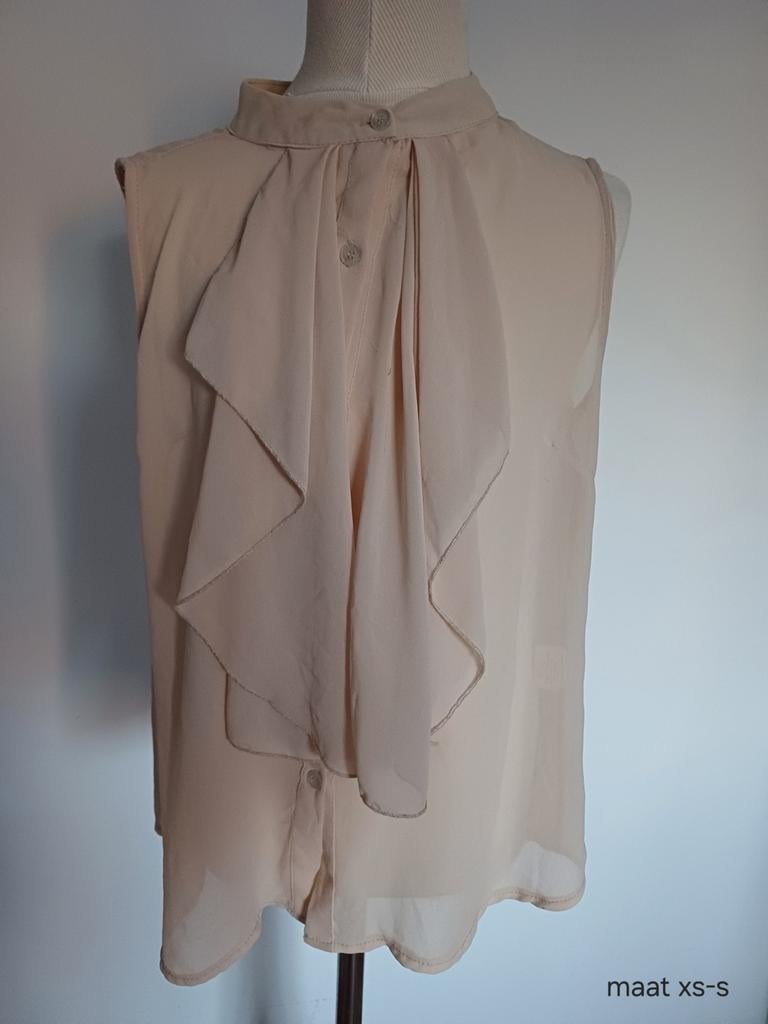 Mouwloze blouse met ruches maat xs-s, Kleding | Dames, Ophalen of Verzenden