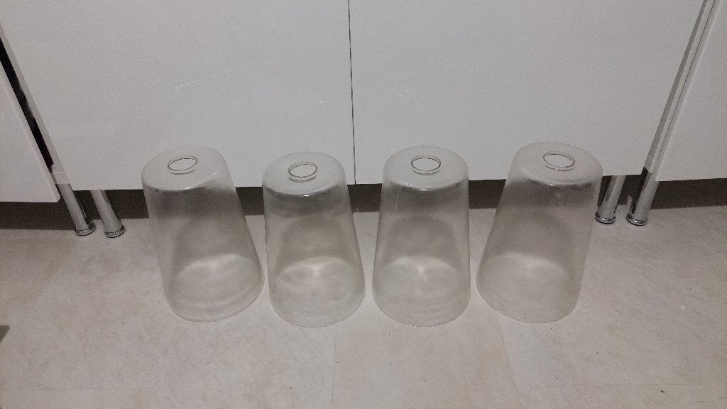 Glazen kappen, Ophalen, Rond, 30 cm, Zo goed als nieuw