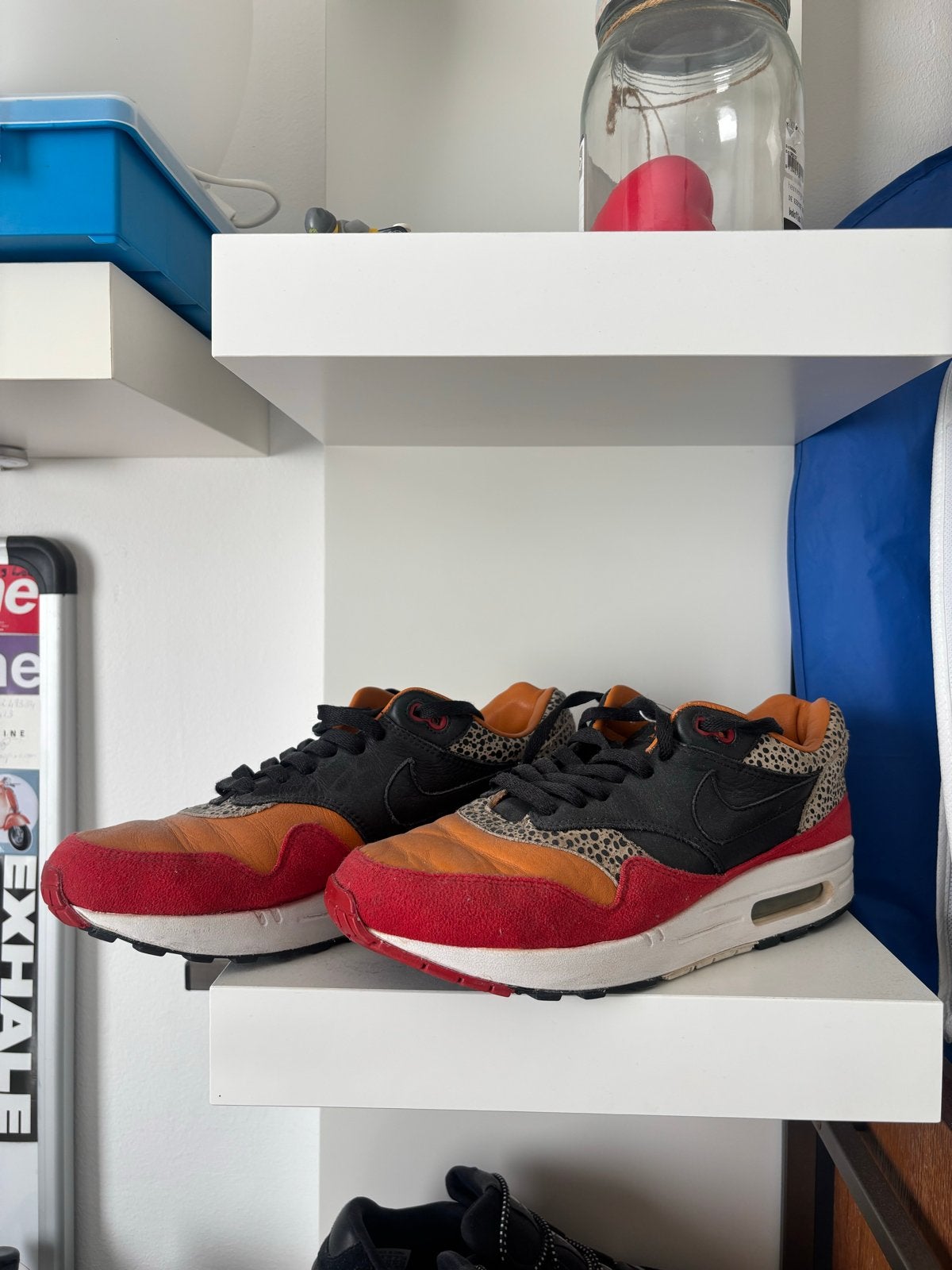 Nike Air Max 1 Safari Leopard Print Sneakers, Kleding | Dames, Schoenen, Ophalen of Verzenden, Gedragen, Oranje, Sneakers of Gympen