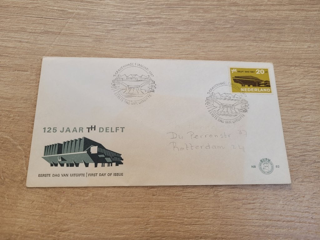 Eerstedagenvelop - 125 jaar TH Delft 1842- 1967 ~ HH7111, Postzegels en Munten, Postzegels | Eerstedagenveloppen, Ophalen of Verzenden