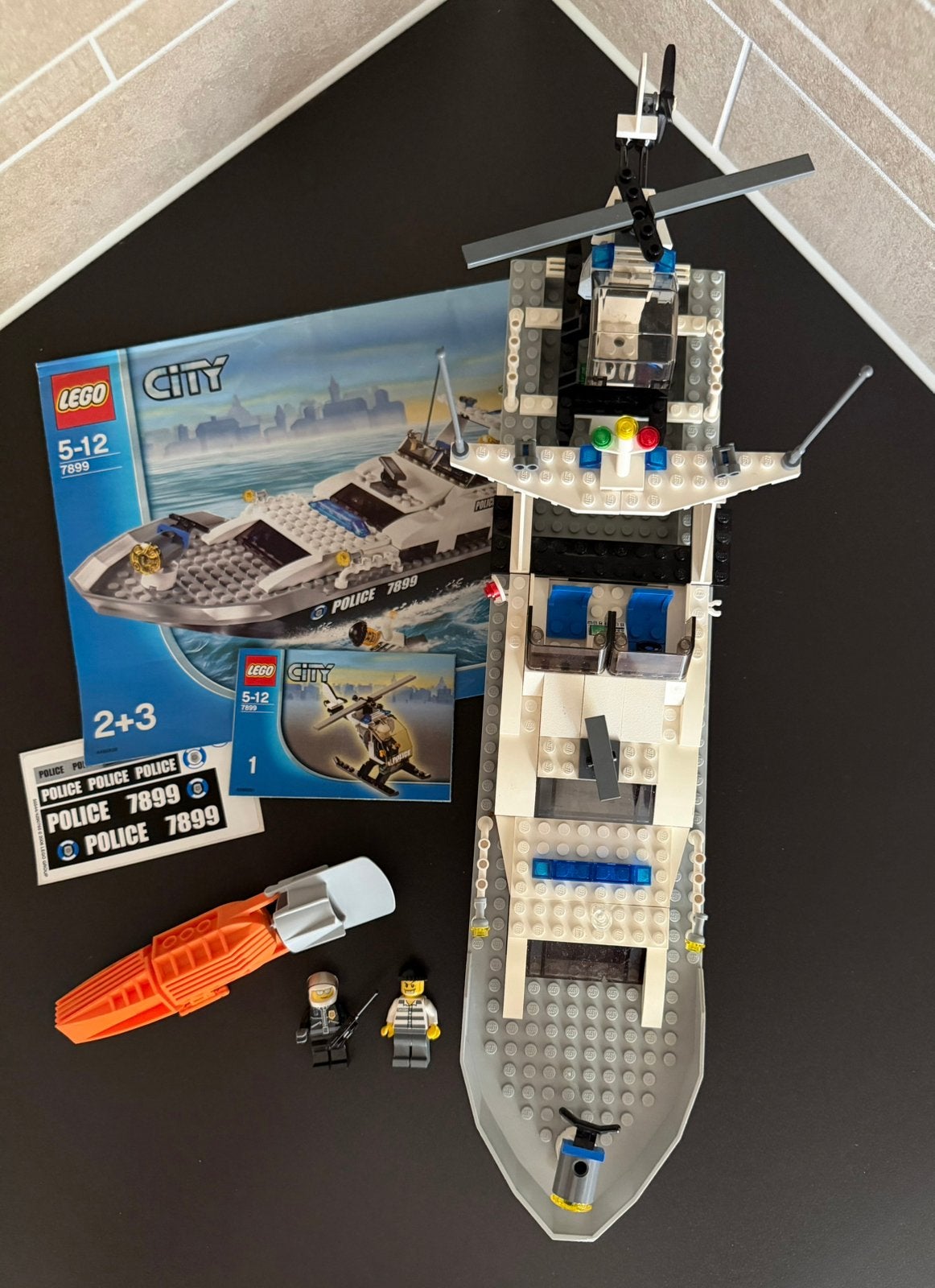 Lego City 7899 Politie boot en helikopter, Ophalen of Verzenden, Gebruikt