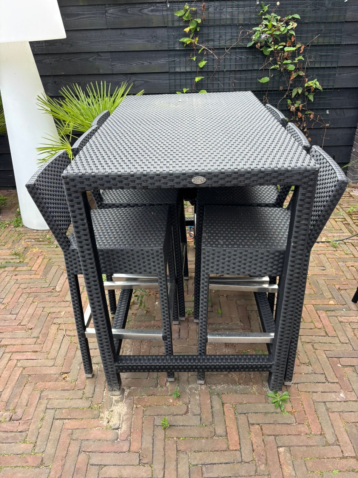 Tuinset met 6 krukken, Tuin en Terras, Tuinmeubel-accessoires, Ophalen, Zo goed als nieuw