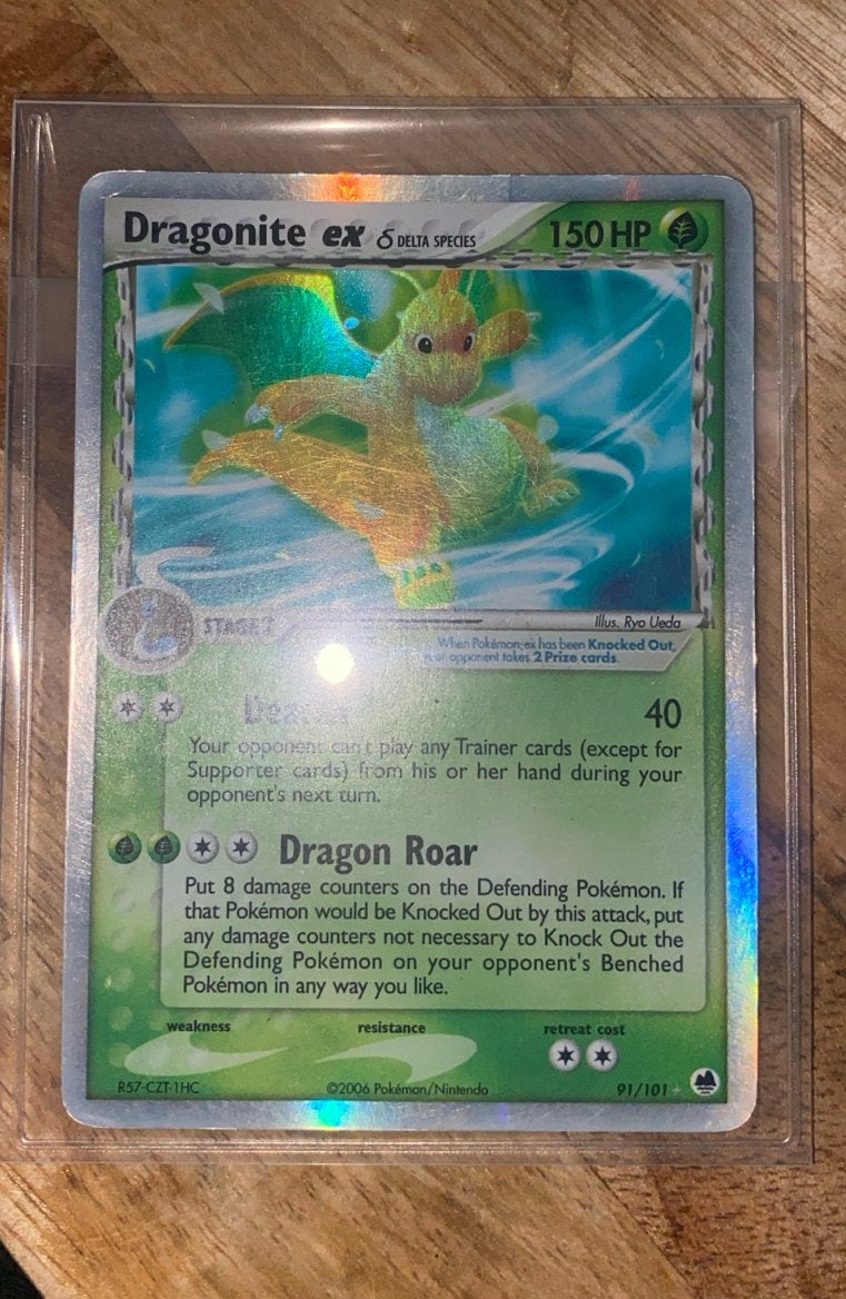 Dragonite ex Delta Species Pokémon kaart 91/101, Ophalen of Verzenden, Gebruikt, Losse kaart, Foil