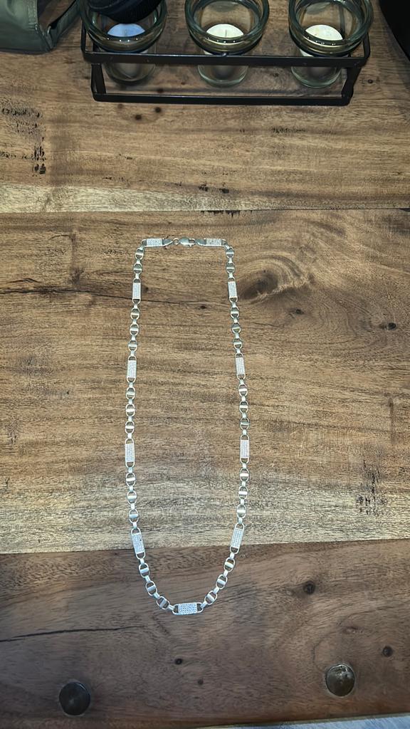 Zilveren ketting 925 - 70 cm lang, 8 mm breed, 40 gram, Ophalen of Verzenden, Gebruikt, Sieraad