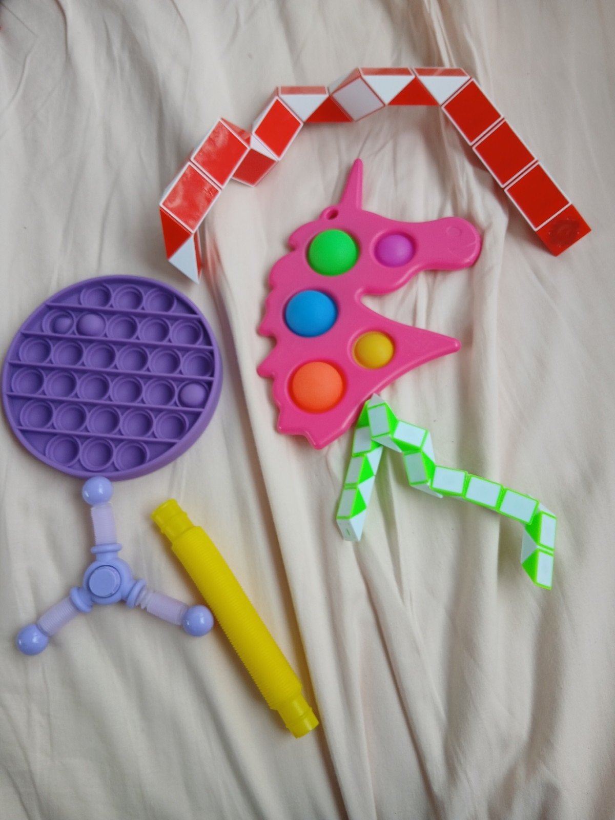 Fidget Speelgoed Set: Pop It, Snake Cube, Simple Dimple, Ophalen of Verzenden, Gebruikt, Jongen of Meisje