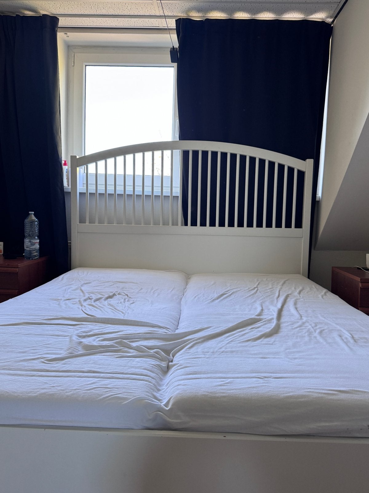 Bed, Ophalen, Gebruikt, Wit, Tweepersoons