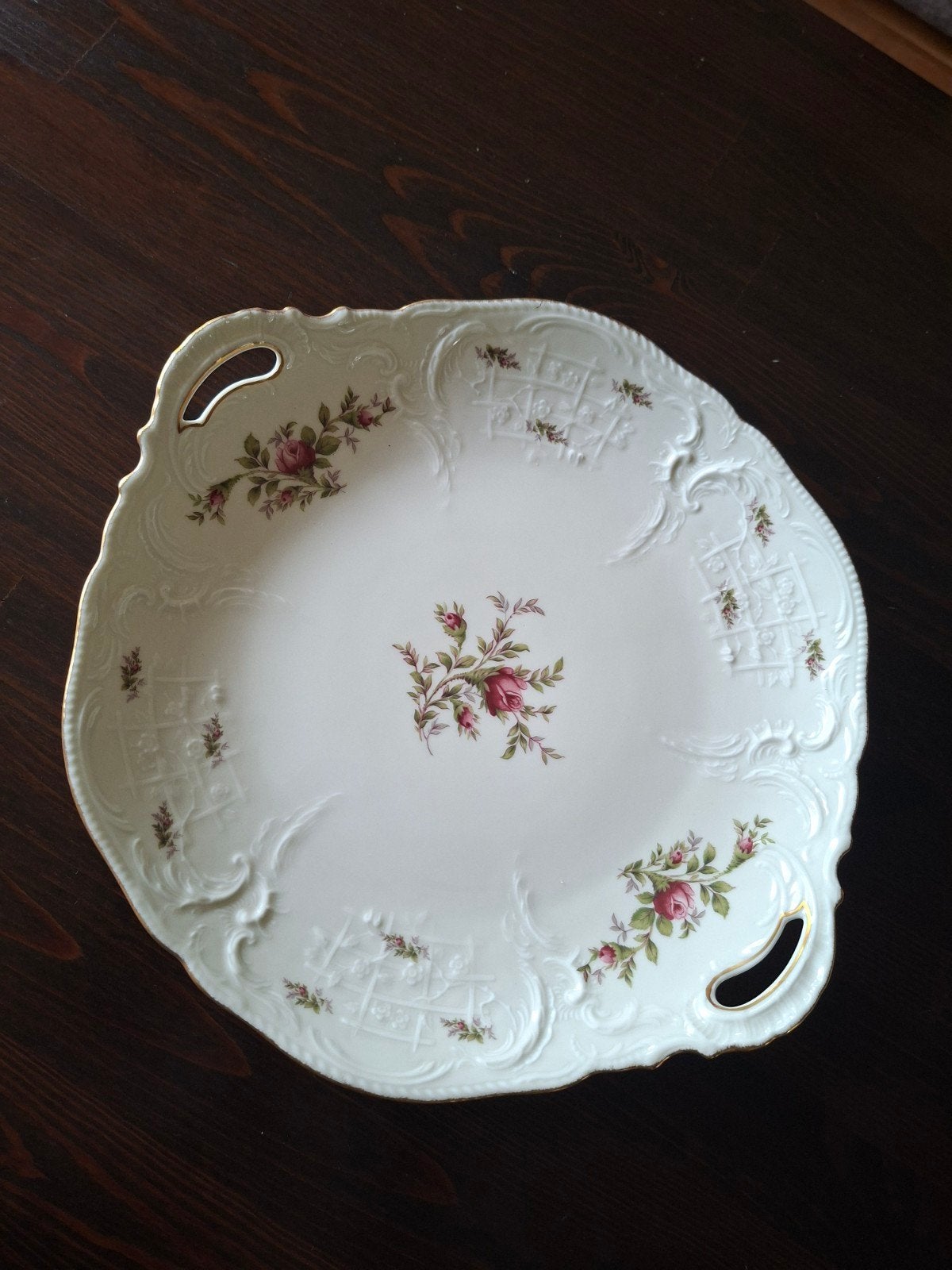 Rosenthal Germany schaal met rozenmotief, 28cm, Antiek en Kunst, Ophalen