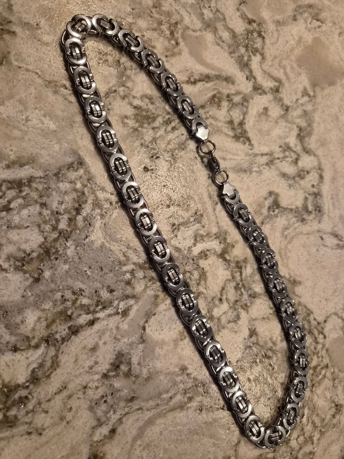 Platte Koningsketting 55 cm, Ophalen of Verzenden, Zo goed als nieuw, Zilver, Overige materialen