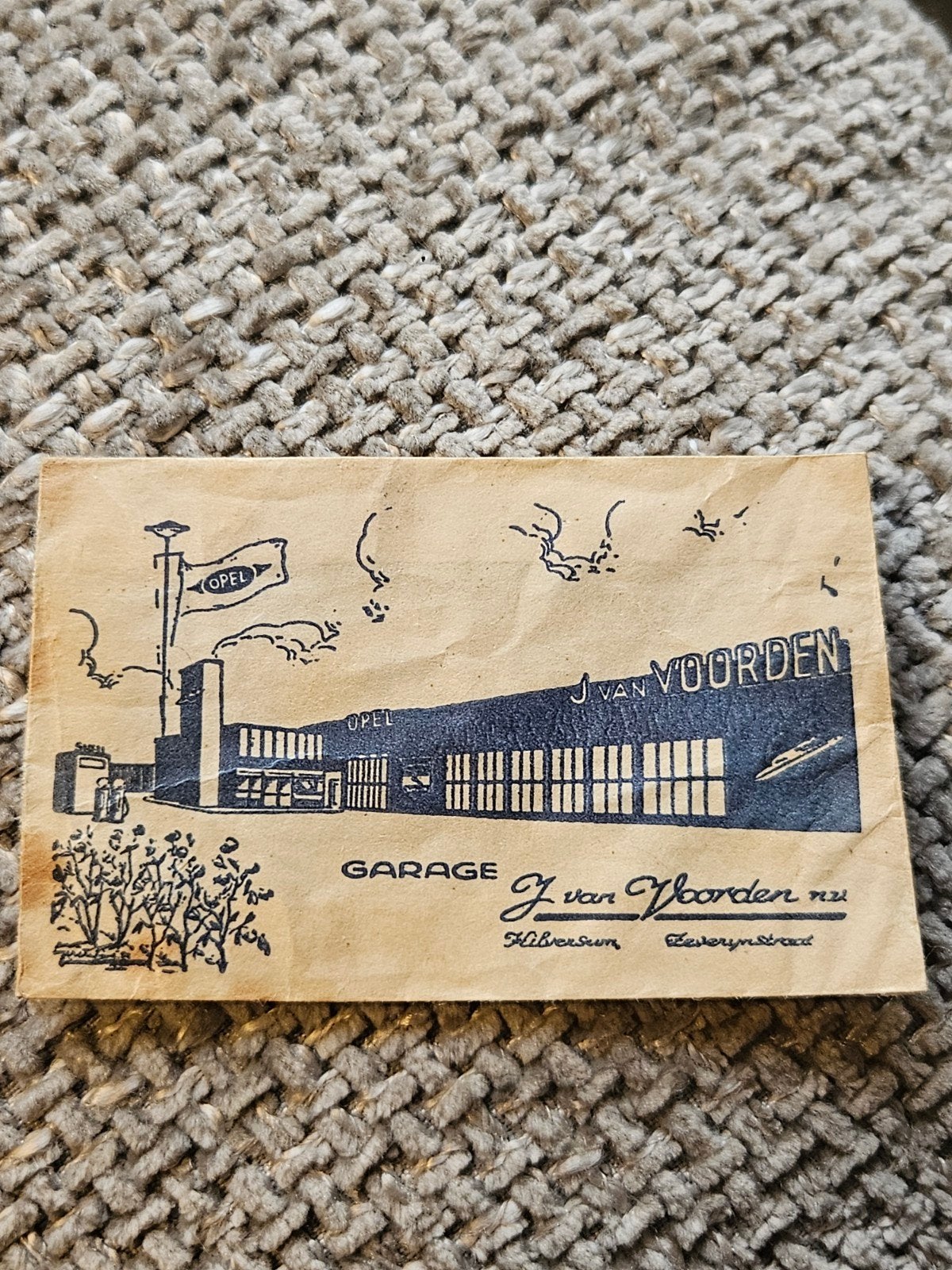 Opel Garage J. van Voorden  Hilversum suikerzakje, Ophalen of Verzenden
