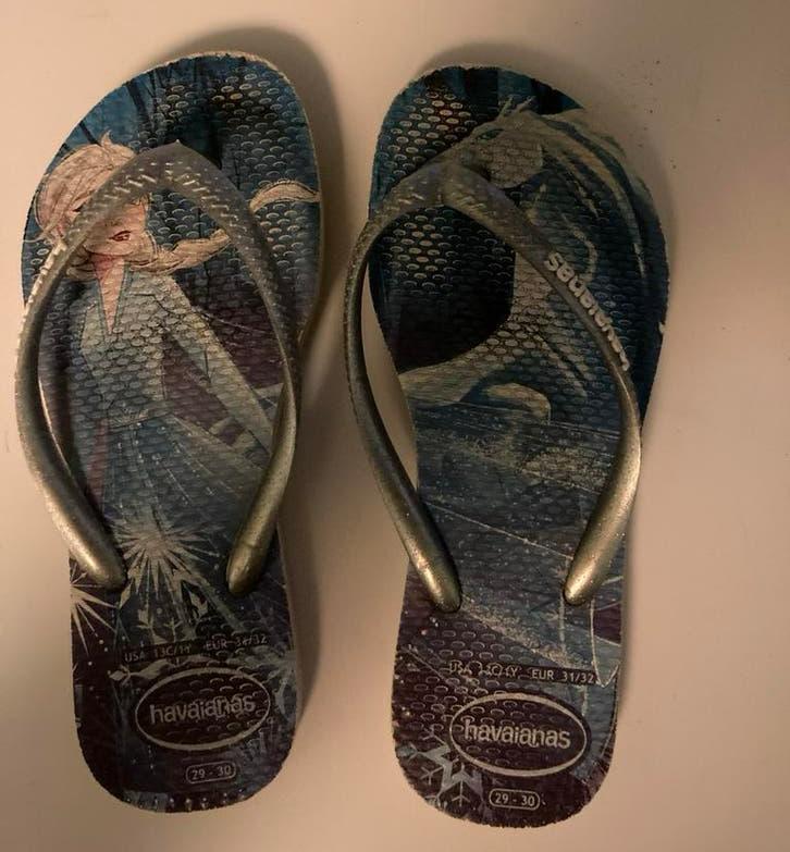 Havaianas Frozen slippers maat eu maat 31/32, Gebruikt, Meisje, Overige typen, Ophalen of Verzenden