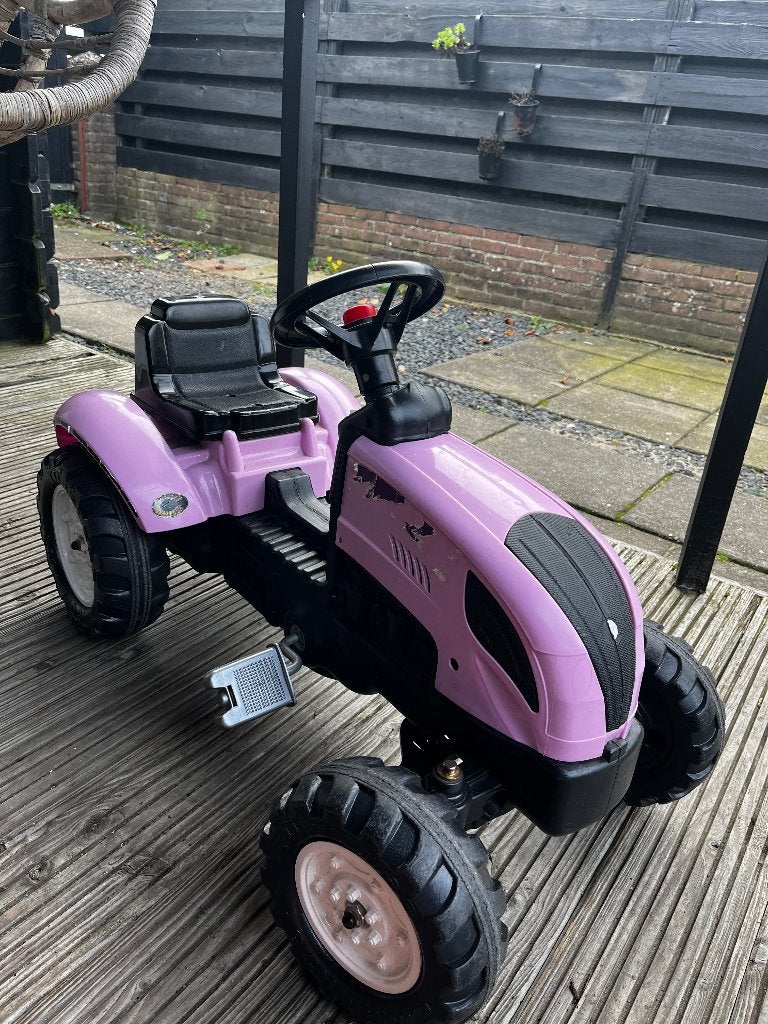 Roze speelgoed tractor, Ophalen, Gebruikt, Trapvoertuig