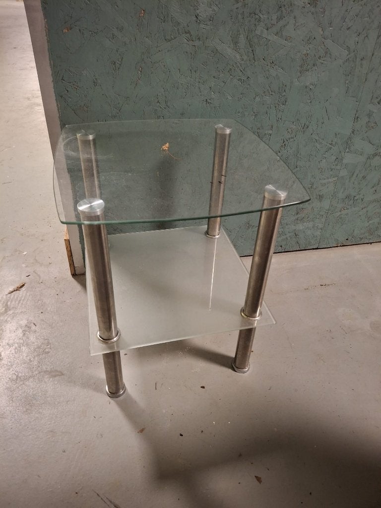 Glazen tafeltje, Huis en Inrichting, Minder dan 55 cm, Rond, Glas, Ophalen
