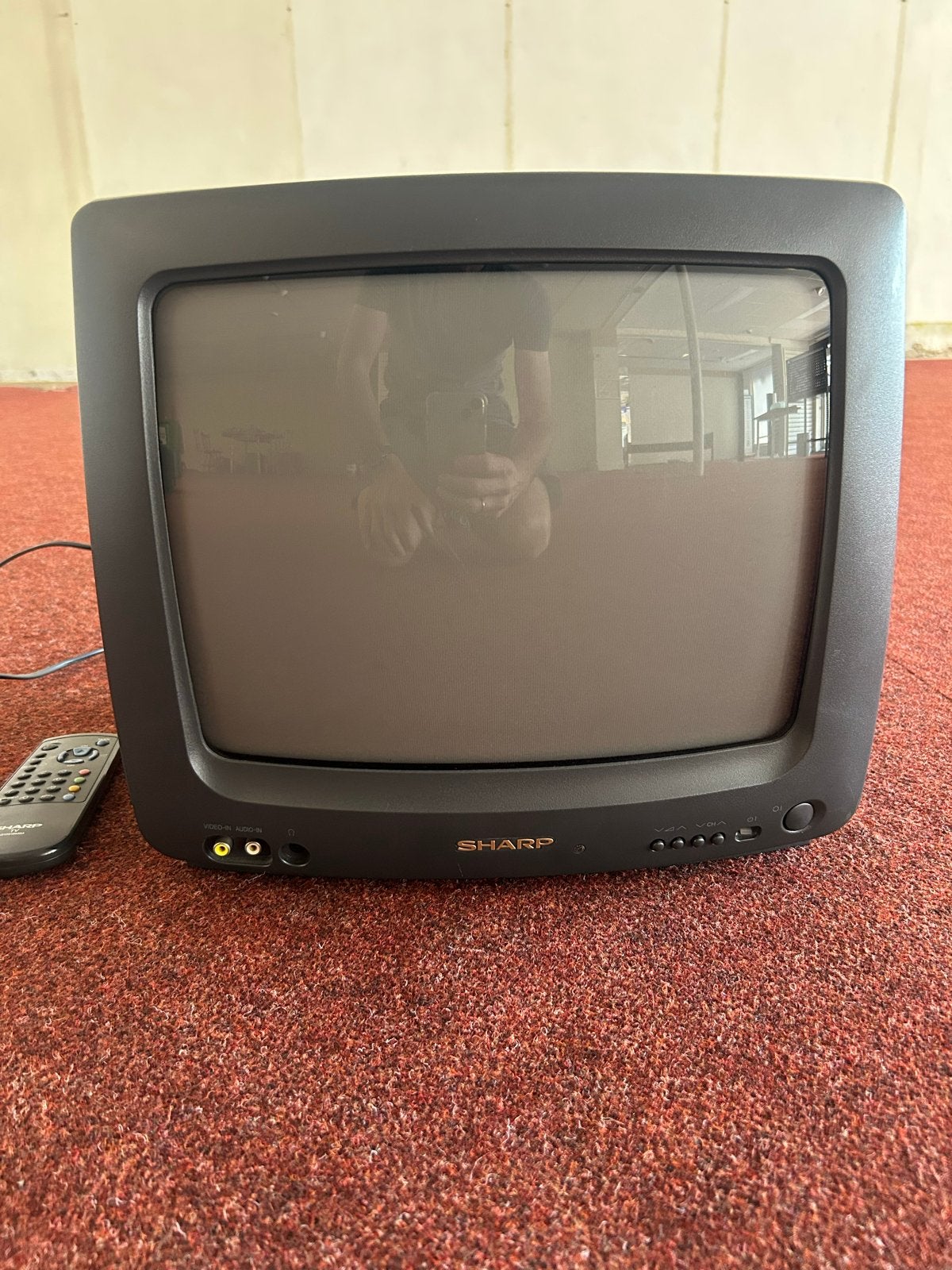 Sharp 37AT-25S draagbare kleurentelevisie met afstandsbedien, Gebruikt, 50 Hz, Ophalen of Verzenden, Minder dan 40 cm
