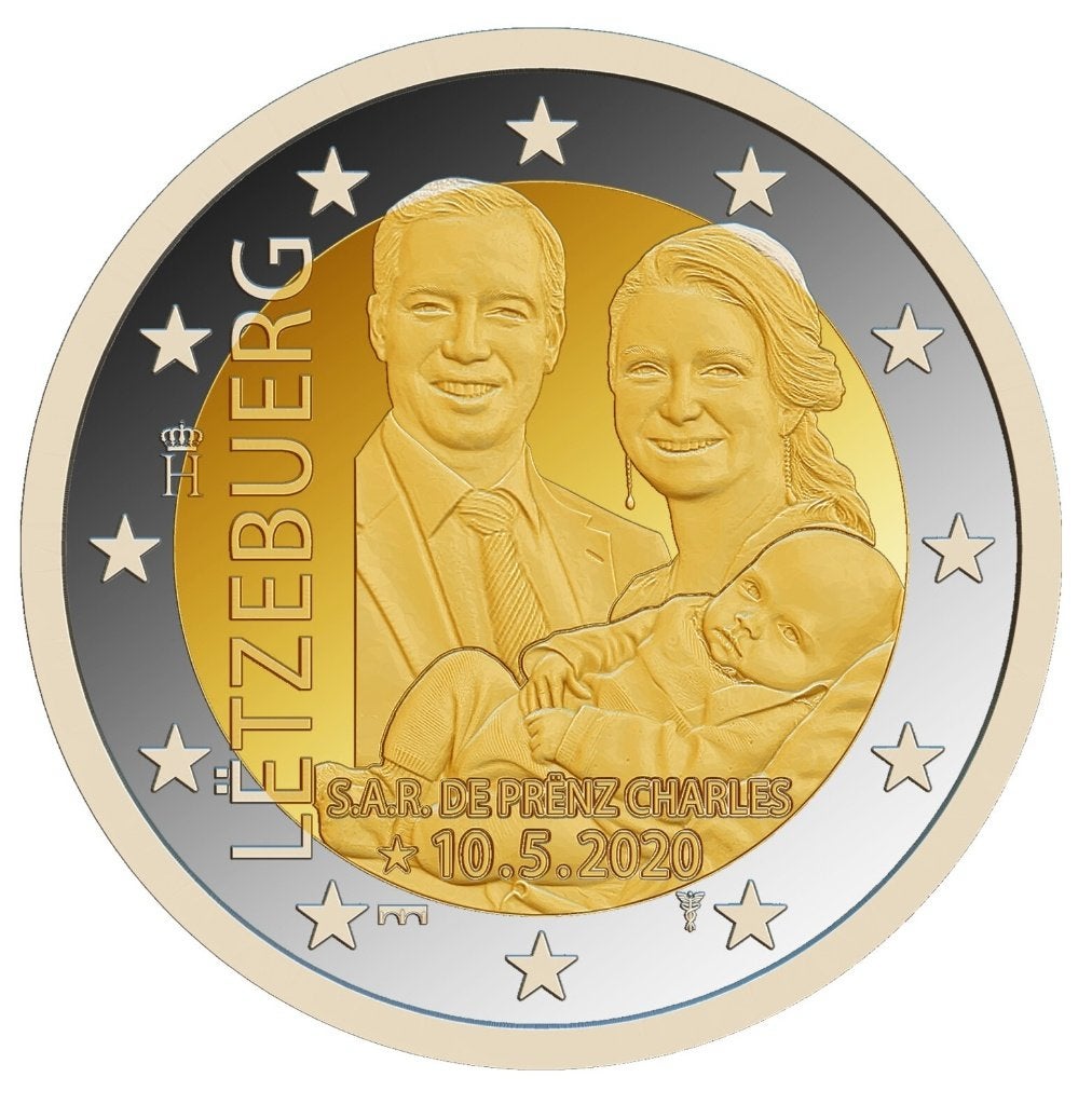 2 Euro Luxemburg 2020 - Erfprins Karel - Variant Relief -UNC, Postzegels en Munten, Verzenden, Luxemburg, 2 euro, Losse munt