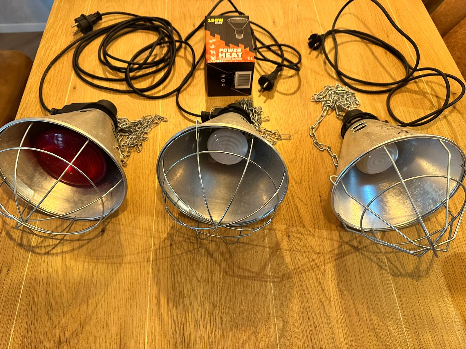 armaturen (3x) voor warmtelamp incl lampen, Ophalen, Gebruikt, Overige typen