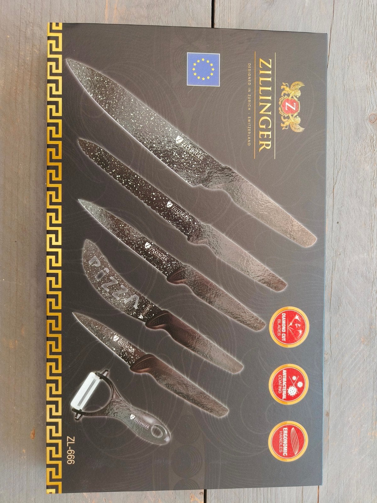 ZILLINGER Messenset ZL-666 - 6-delig, Overige typen, Verzenden, Nieuw, Zwart