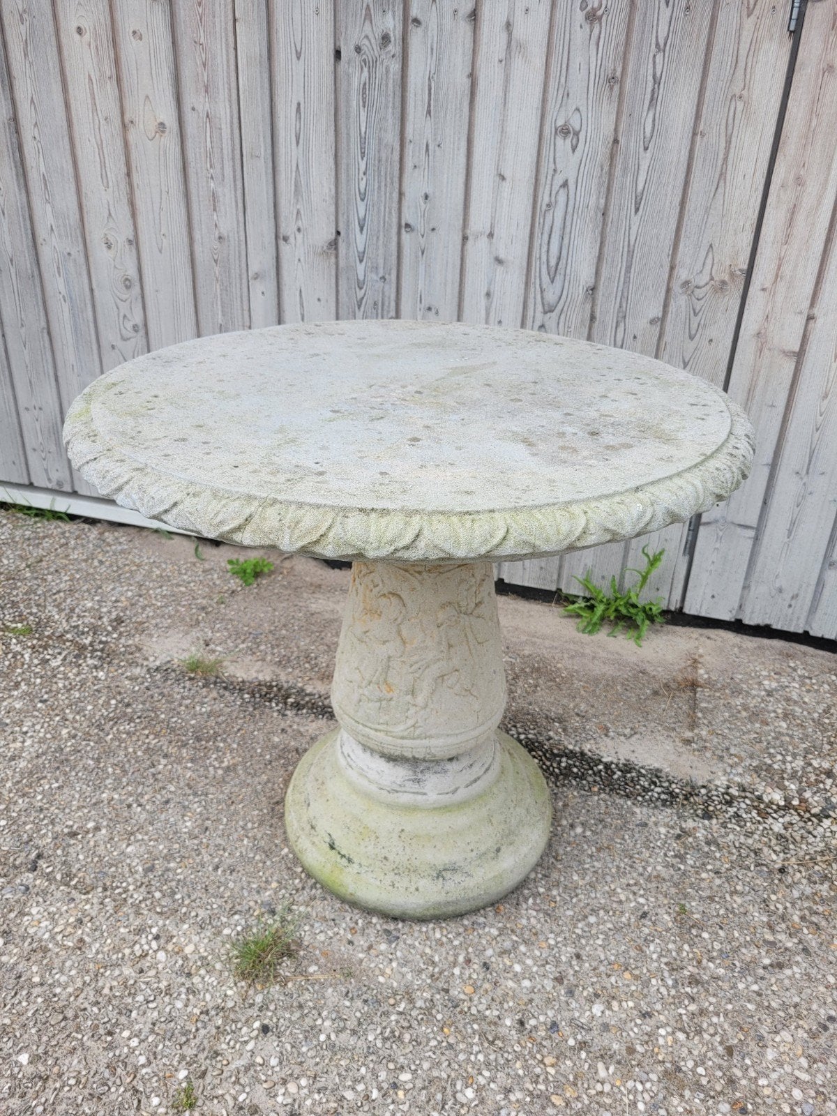 Decoratieve betonnen tuintafel, rond, Tuin en Terras, Tuintafels, Ophalen, Gebruikt, Rond