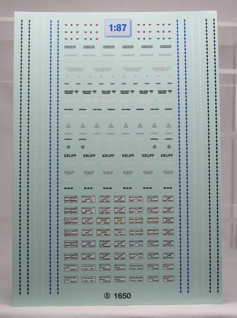 decal set: type aanduidingen vrachtwagens., Hobby en Vrije tijd, Modelauto's | 1:87, Ophalen of Verzenden, Nieuw, Bus of Vrachtwagen