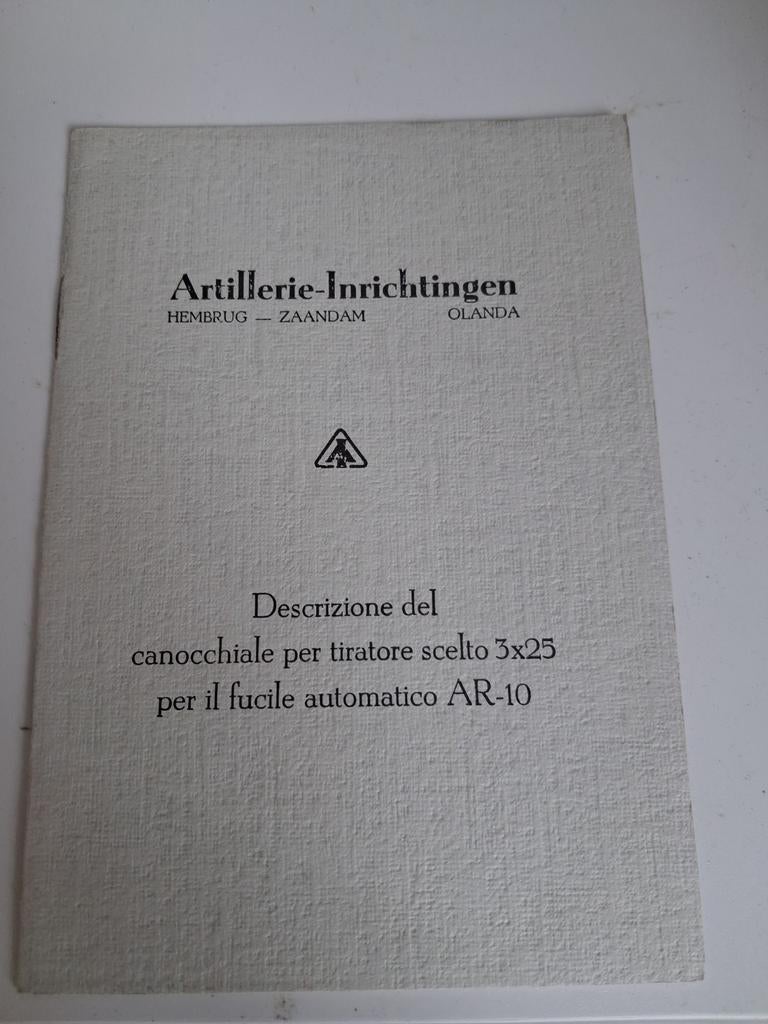 Handleiding AR-10 Kijker in Italiaans AI Zaandam, Verzamelen, Militaria | Algemeen, ., Ophalen of Verzenden, ., Nederland