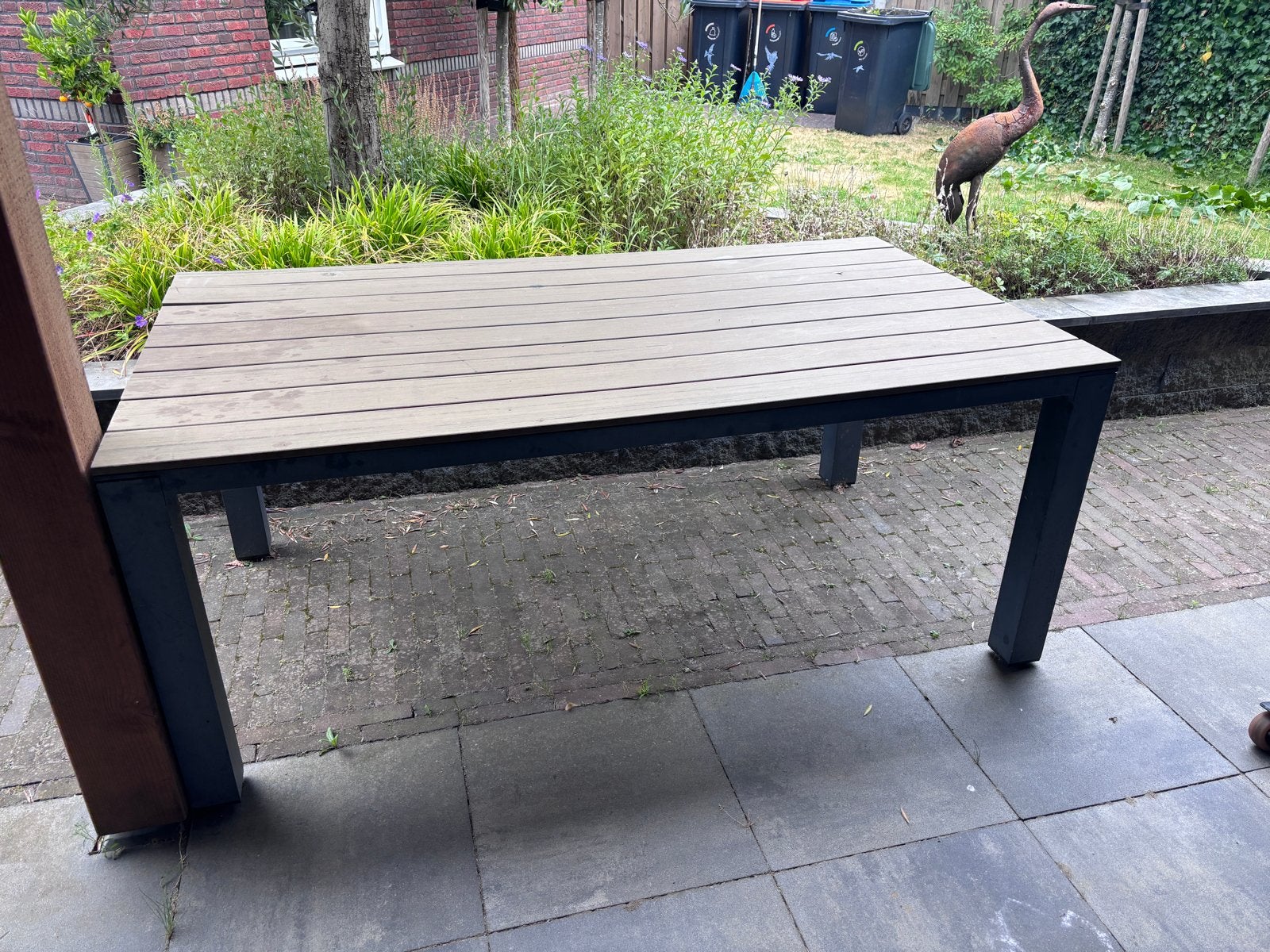 Tuintafel 180x100 (kunststof, gratis af te halen), Tuin en Terras, Tuintafels, Ophalen, Gebruikt, Rechthoekig, Hout