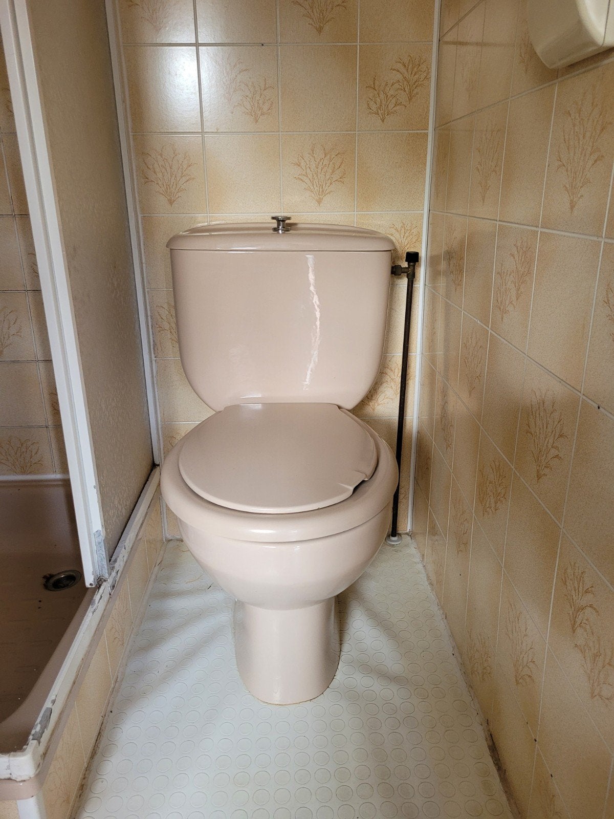 Vintage toilet en wastafel bruin jaren 70 merk Roca, Ophalen, Wastafel