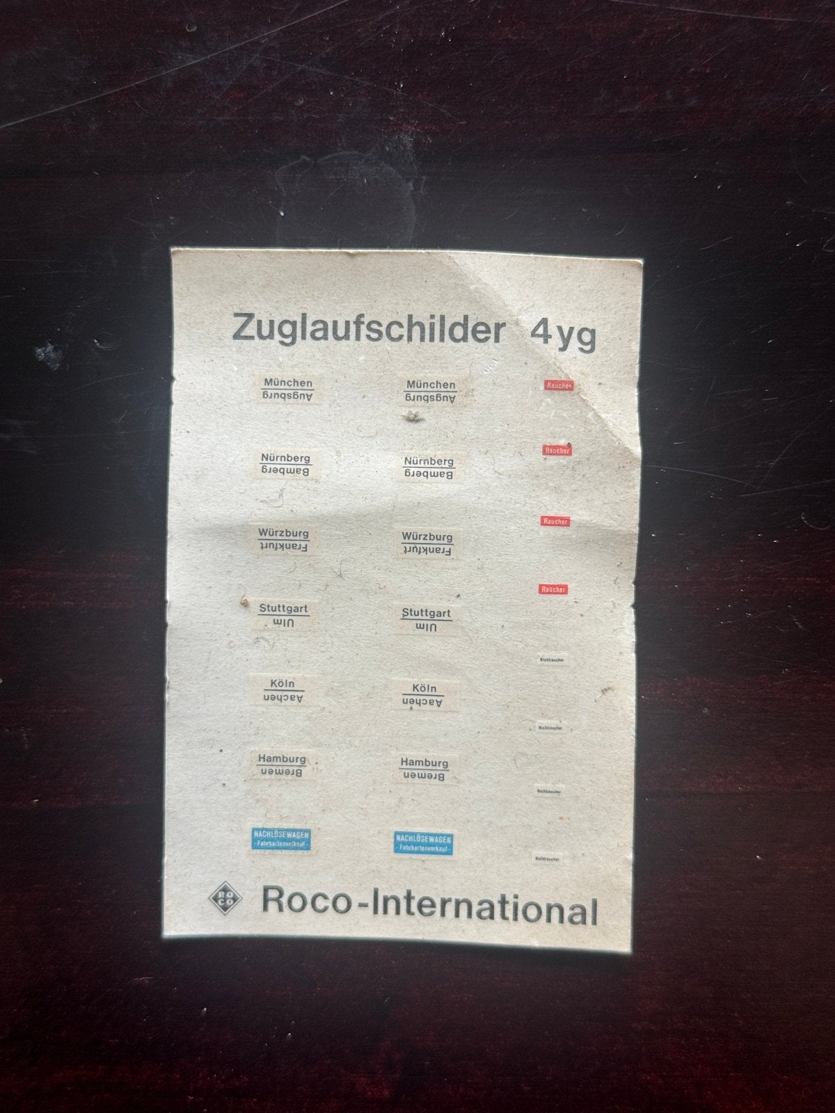 Roco h0 personenwagonopschriften | 1/87 modelspoor h0, Gebruikt, Gelijkstroom, Overige typen, Ophalen of Verzenden