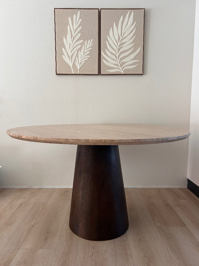 Eettafel Aikin (Eleonora) rond 130 cm, Ophalen, Japandi, Rond, Zo goed als nieuw
