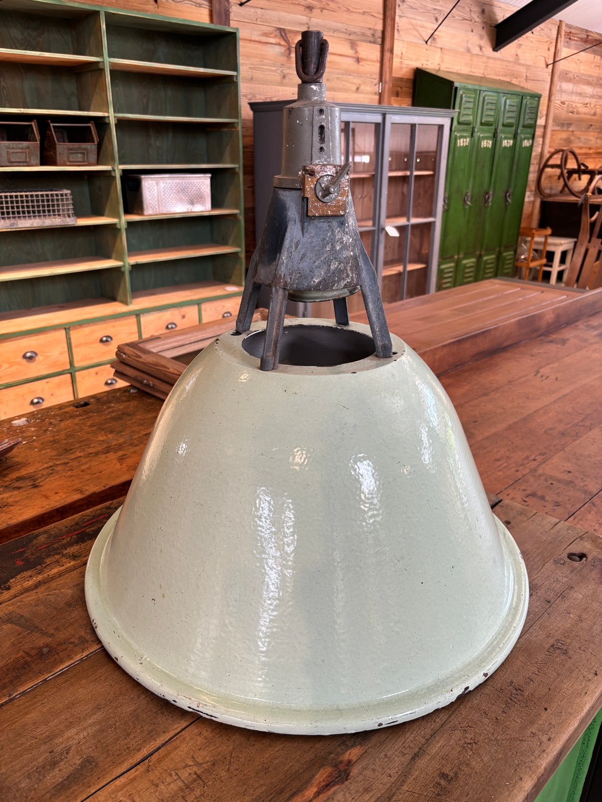 Industriele lamp, Vintage lamp, Eetkamerlamp, Robuuste lamp, Ophalen, Zo goed als nieuw, Minder dan 50 cm