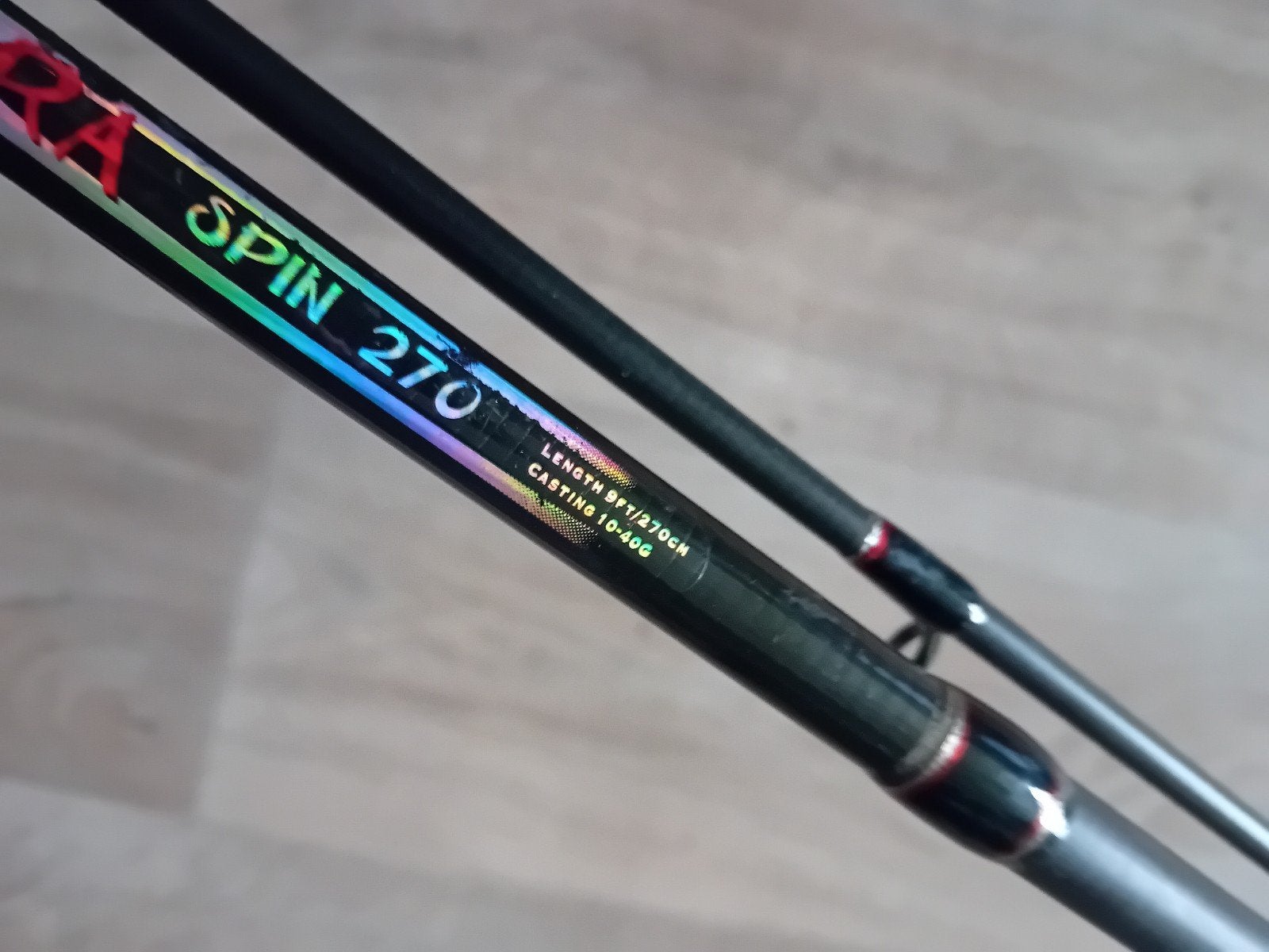 Nette gebruikte spinhengel 270cm voor snoek (10-40g), Ophalen, Gebruikt, Werphengel