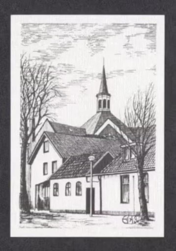 Hardenberg Hoftekerk Pentekening., Verzamelen, Ansichtkaarten | Nederland, Ophalen of Verzenden, 1960 tot 1980, Ongelopen, Overijssel