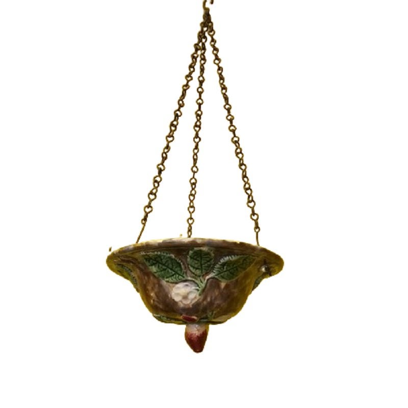 Frans Art Nouveau majolica hang bloempot, begin 20e eeuw, Ophalen of Verzenden