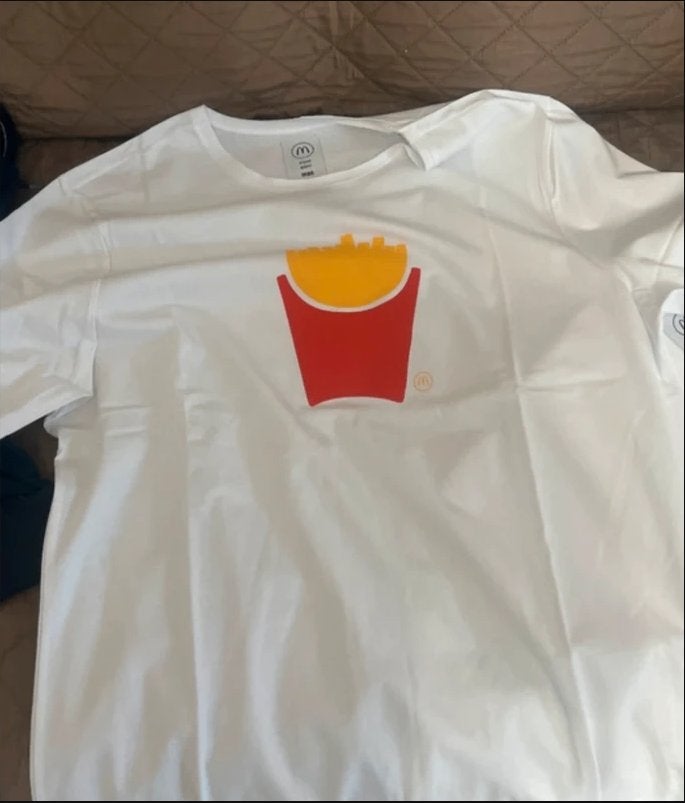 T-shirt McDonald's Woman Size L Fries, McDonald's, Wit, Maat 42/44 (L), Nieuw