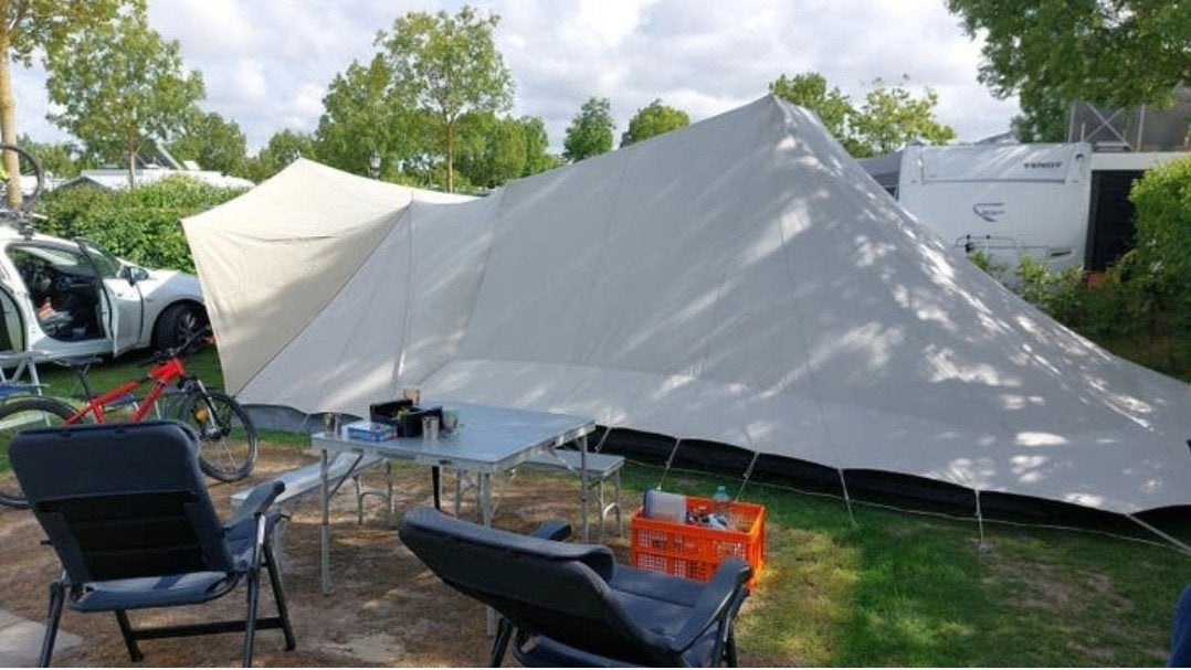 Vergrote zilvermeeuw met extra's., Caravans en Kamperen, Tenten, Ophalen of Verzenden, Gebruikt