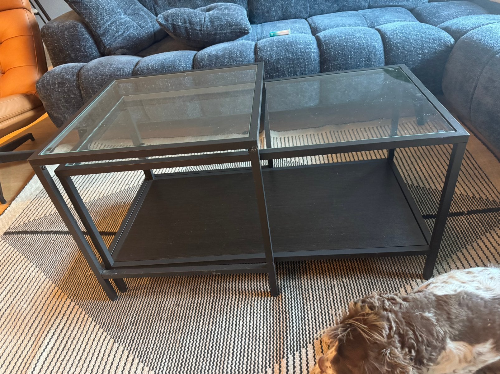 Ikea glazen tafelset, Ophalen, Zo goed als nieuw, Rond, 50 tot 100 cm