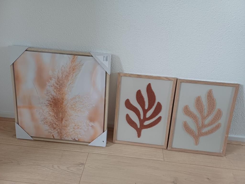 Canvas / schilderij 3x NIEUW, Ophalen of Verzenden, Nieuw, Hout, Minder dan 50 cm