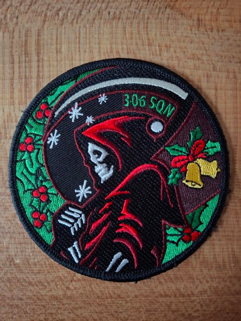 Kerst Reaper Patch, Ophalen of Verzenden, Luchtmacht, Nederland, Embleem of Badge