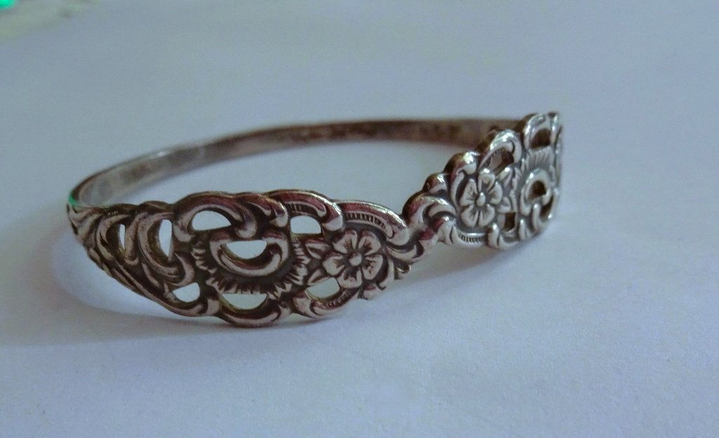 Verzilverde floral Sola Kinder armband, Verzenden, Zilver, Armband