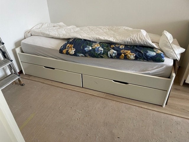 1-persoons bed wit 80 x 200, Huis en Inrichting, Ophalen, Gebruikt, Eenpersoons, Wit