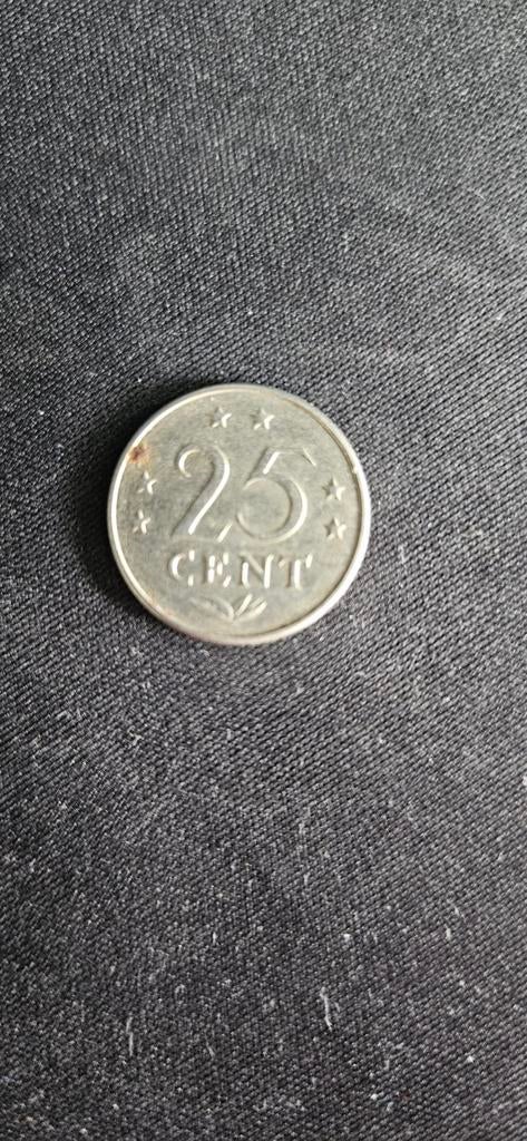 25 Cent Nederlandse Antillen 1975, Ophalen of Verzenden, 25 cent, Losse munt