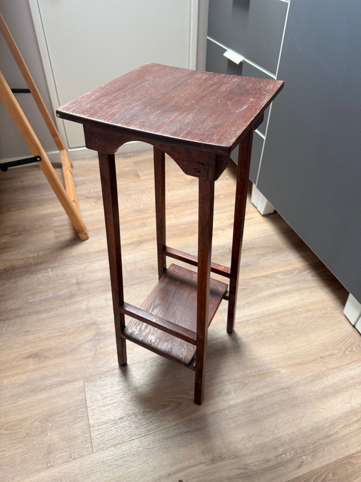 Vintage houten plantentafel / bijzettafel - 67 cm hoog, Ophalen