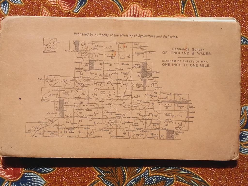 Mooie oude Engelse linnen landkaart van Kington uit 1936., Ophalen of Verzenden