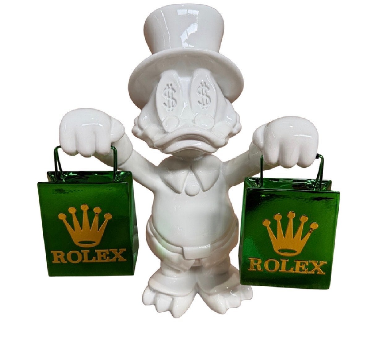 Dagobert Duck met Rolex tassen - Lior24, Overige onderwerpen, Kunststof, Ophalen of Verzenden, 20 - 50 cm
