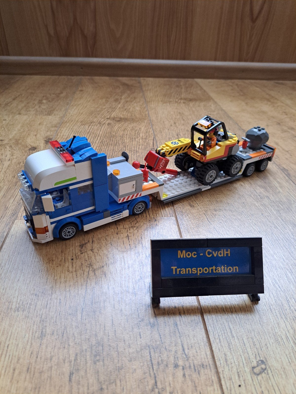 Lege City MOC Trekker met Dieplader en Splijt Machine, City, MOC (eigen creatie), Lego, Ophalen of Verzenden